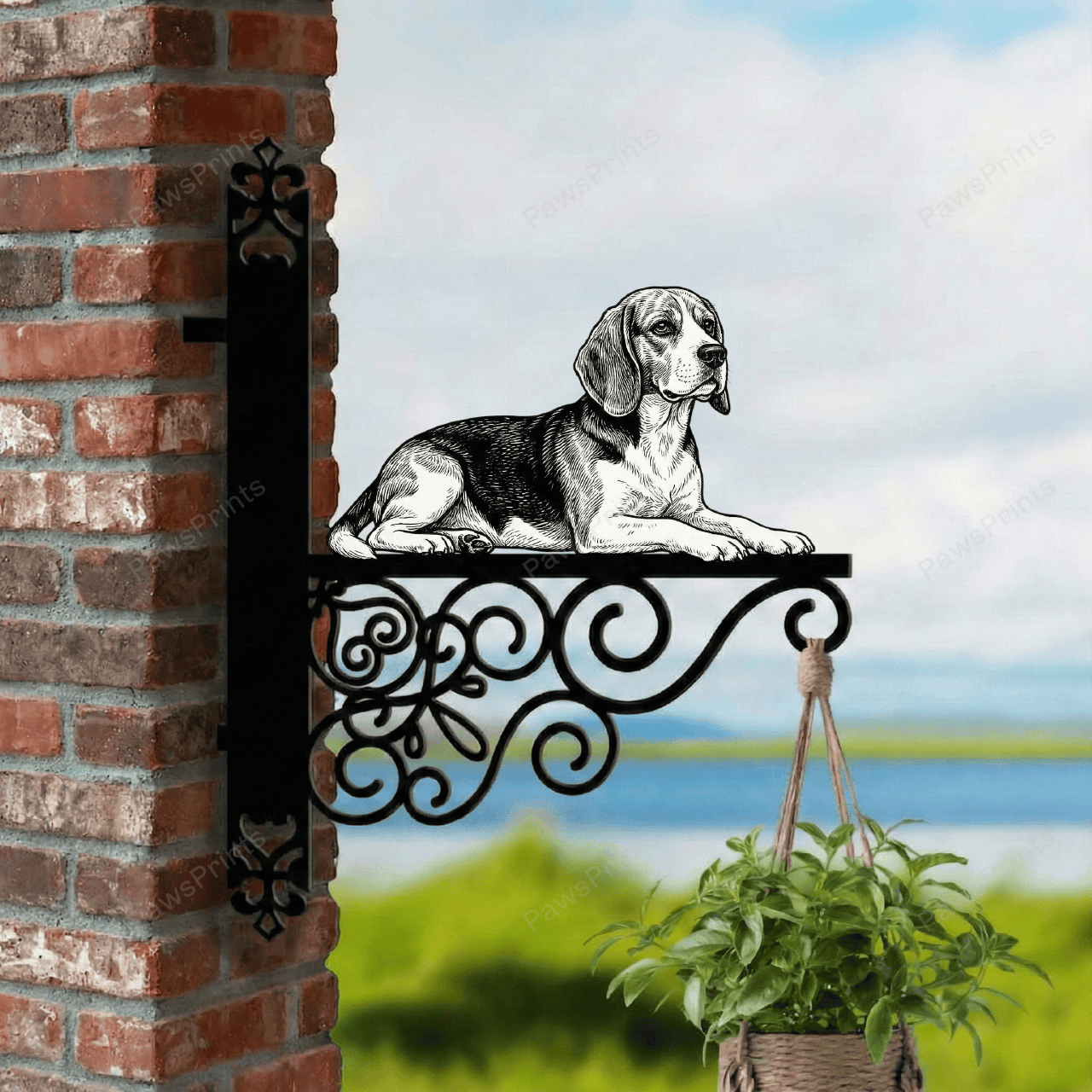 Beagle Premium Cut Metal Stand - PawsPrints