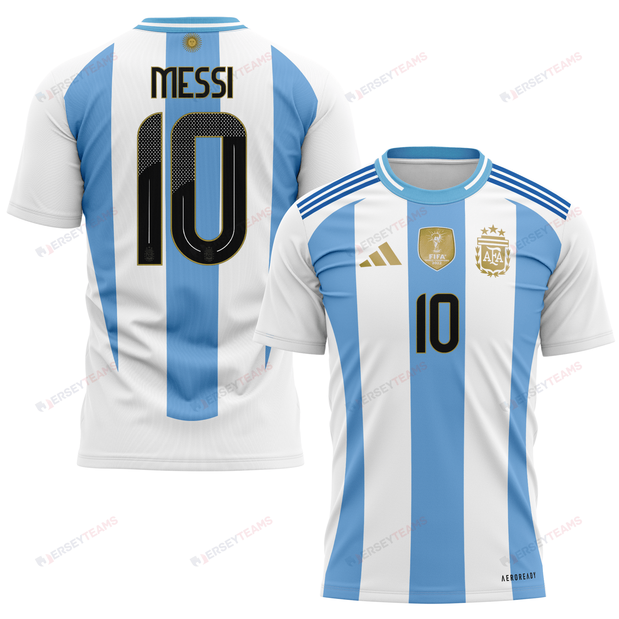 Lionel Messi 10 Argentina National Team 2024 Home Kits AOP T-shirt - W ...