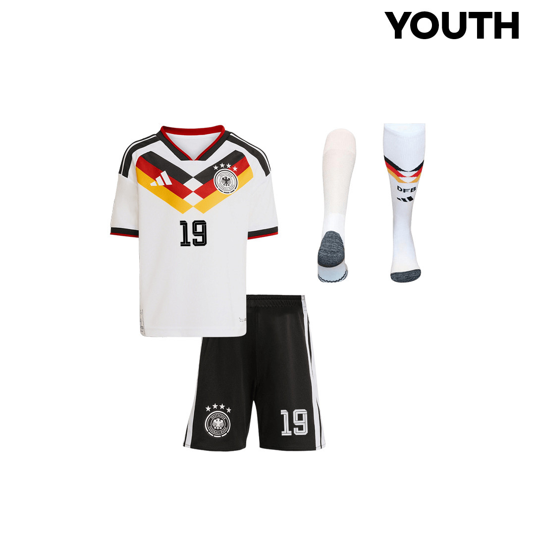 Leroy Sané 19 Germany 2026 YOUTH Home Kit Set – White - WC Luminaaura