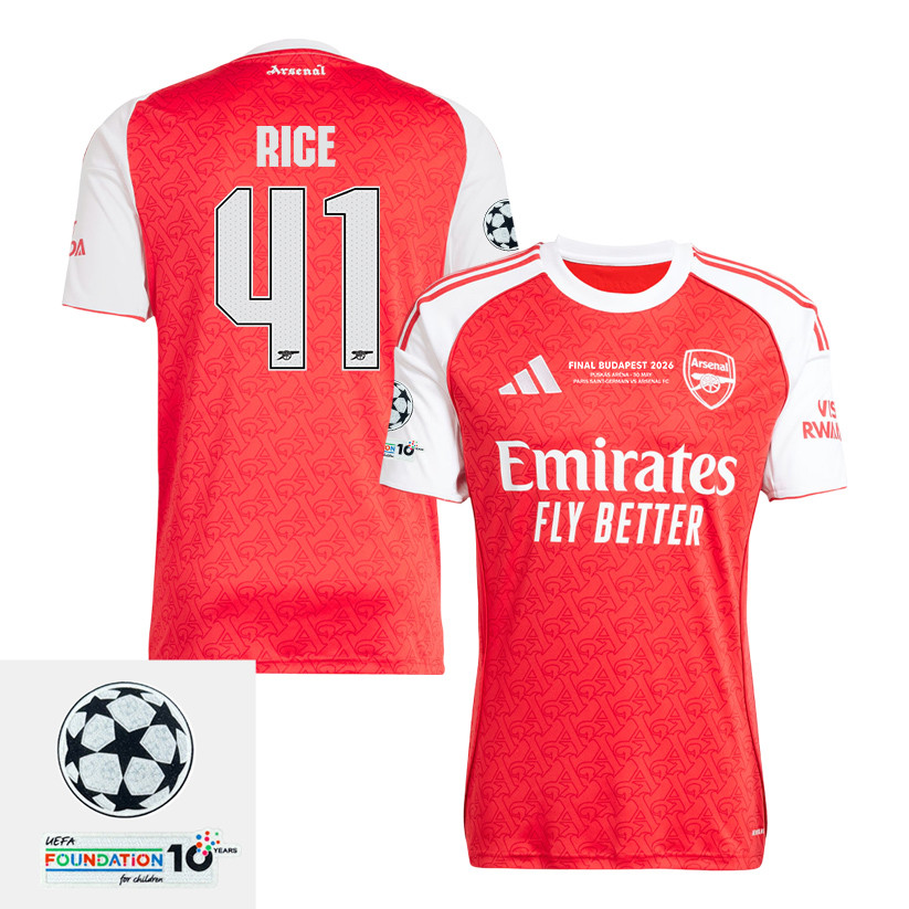 Declan Rice 41 Arsenal 25/26 Home Jersey – Final Match Details Edition ...