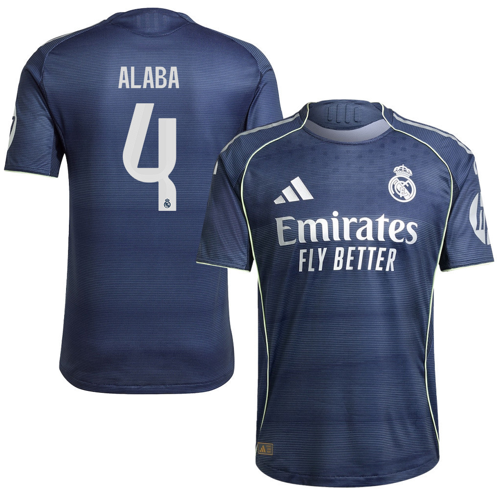 David Alaba 4 Real Madrid UEFA Champions League 2026 Away Men Jersey ...