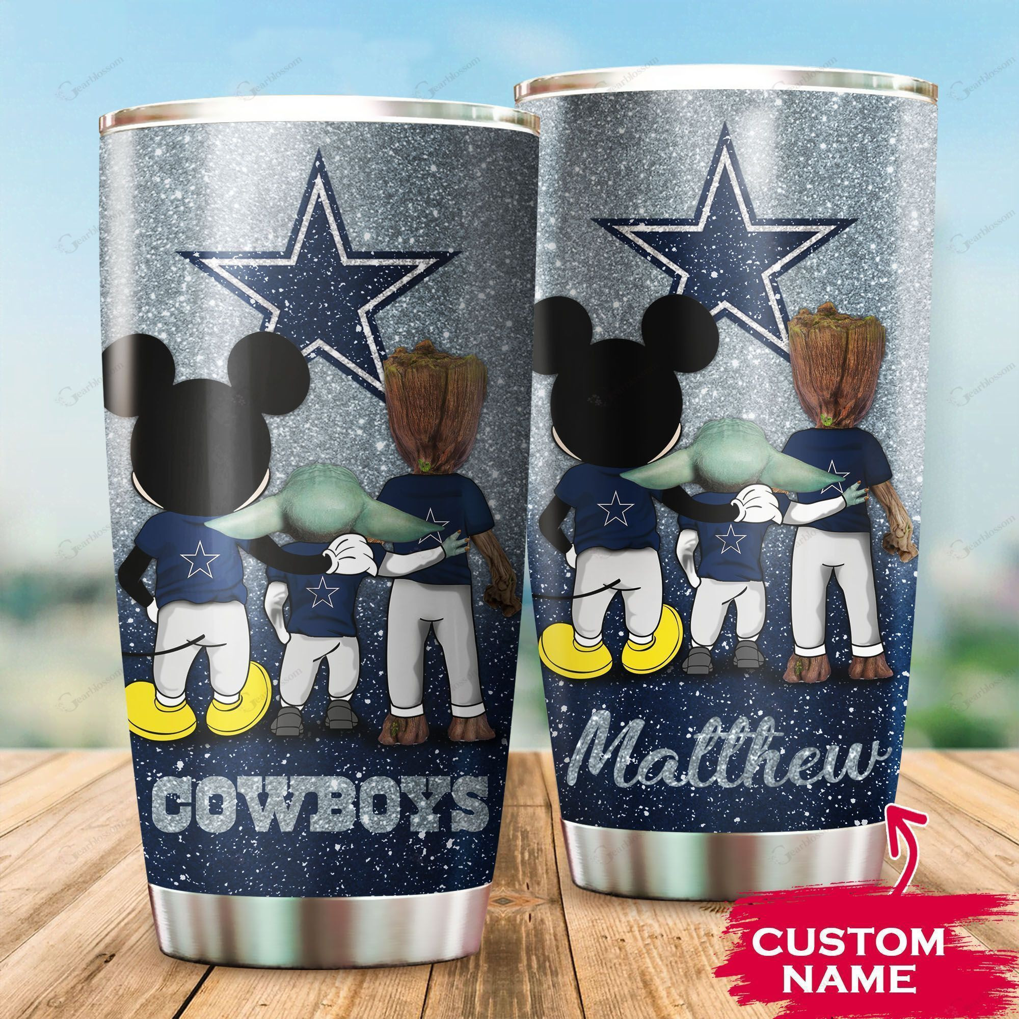 Custom name Dallas Cowboys Special Grogu Mickey Groot NFL teams ...