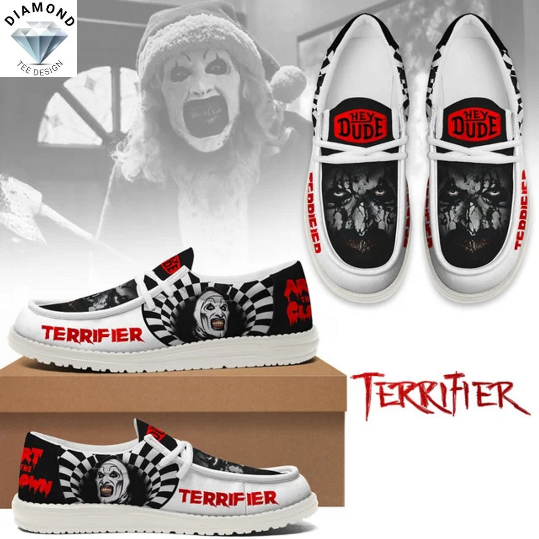 Terrifier Slippers Terrifier Art The Clown Hey Dude Shoes - Tuyetmaitee