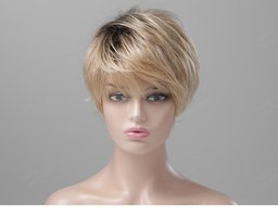 Human Hair Blend Strom Wigs A Front View