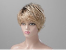 Human Hair Blend Strom Wigs A Front/Side View