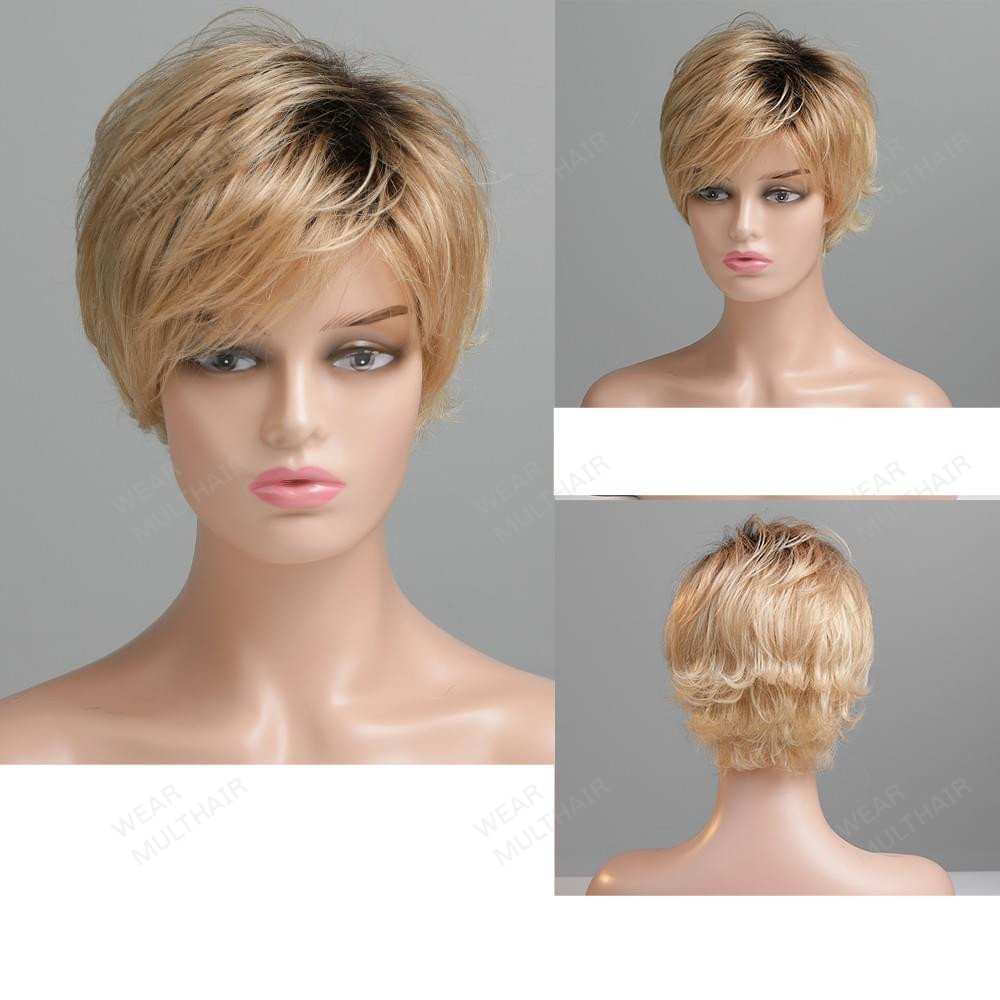 Human Hair Blend Strom Wigs C