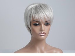 Human Hair Blend Strom Wigs F Front/Side View