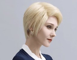 Human Hair Blend Strom Wigs K Side View