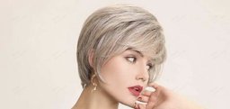 Human Hair Blend Strom Wigs M Front/Side View