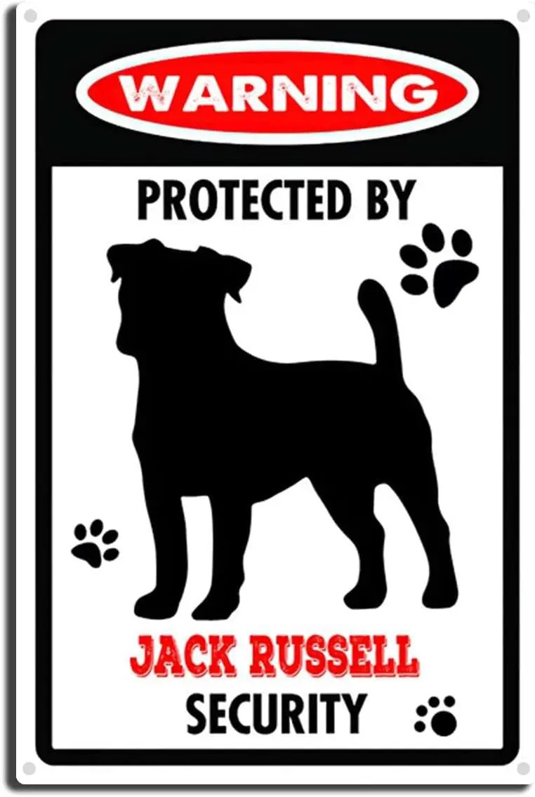 Jack Russell Warning Sign, Warning Dog Metal Aluminum Tin Sign Outdoor ...