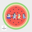 Watermelon Rug With 4 Dancing Kids - Watermelon Carpet - R017