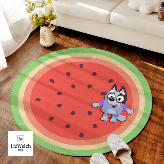 Watermelon Rug With Socks. - Watermelon Carpet - R016