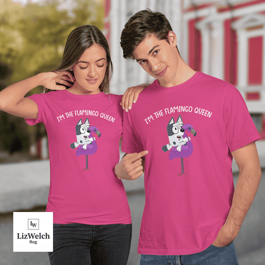I'm The Flamingo Queen Shirt, Muffin Shirt (White Text) - Unisex Adult T-Shirt, Long Sleeve Tee, Sweatshirt, Hoodie