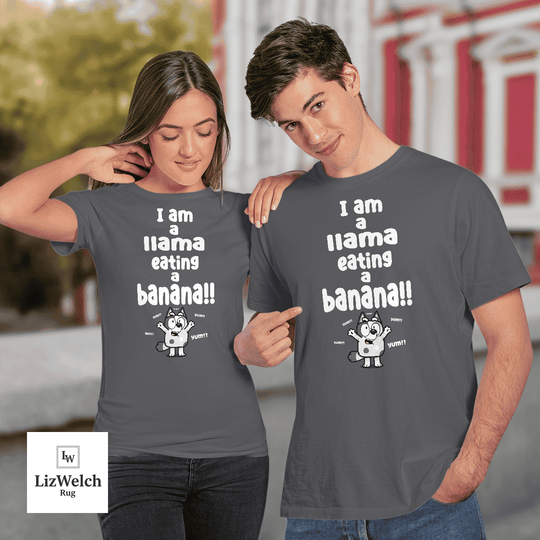 I am a Llama Eating a Banana Yum Yum Yum Shirt, Muffin Shirt - Unisex Adult T-Shirt, Long Sleeve Tee, Sweatshirt, Hoodie