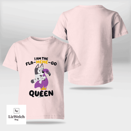 I'm A Fla-Meme-Go Queen Muffin Shirt (Black Text) - Kid Shirt (Sizes For 1-8 Years Old)