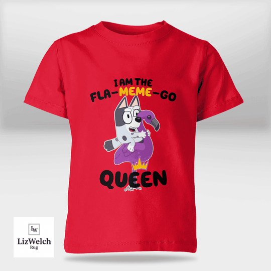I'm A Fla-Meme-Go Queen Muffin Shirt (Black Text) - Kid Shirt (Sizes For 1-8 Years Old)