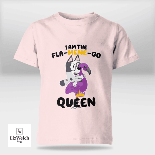 I'm A Fla-Meme-Go Queen Muffin Shirt (Black Text) - Kid Shirt (Sizes For 1-8 Years Old)