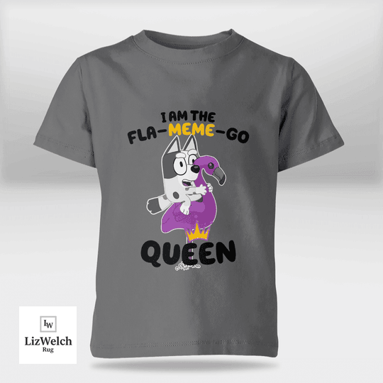 I'm A Fla-Meme-Go Queen Muffin Shirt (Black Text) - Kid Shirt (Sizes For 1-8 Years Old)