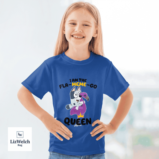 I'm A Fla-Meme-Go Queen Muffin Shirt (Black Text) - Kid Shirt (Sizes For 1-8 Years Old)