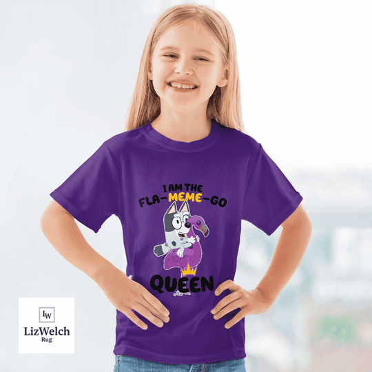I'm A Fla-Meme-Go Queen Muffin Shirt (Black Text) - Kid Shirt (Sizes For 1-8 Years Old)