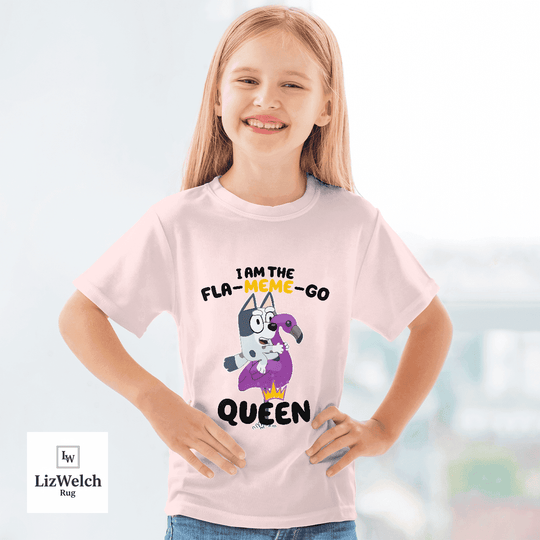 I'm A Fla-Meme-Go Queen Muffin Shirt (Black Text) - Kid Shirt (Sizes For 1-8 Years Old)