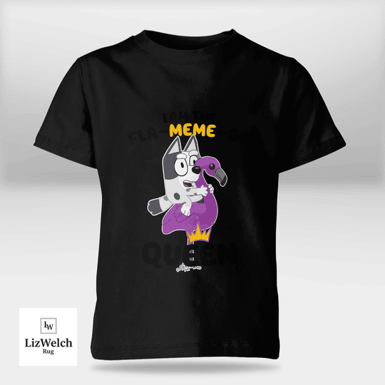 I'm A Fla-Meme-Go Queen Muffin Shirt (Black Text) - Kid Shirt (Sizes For 1-8 Years Old)