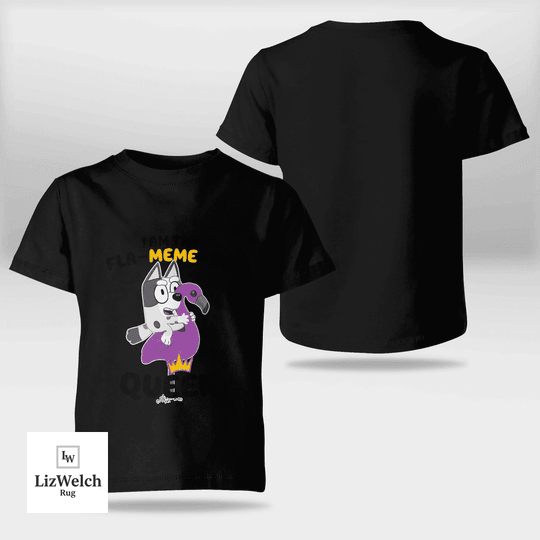 I'm A Fla-Meme-Go Queen Muffin Shirt (Black Text) - Kid Shirt (Sizes For 1-8 Years Old)
