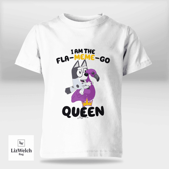 I'm A Fla-Meme-Go Queen Muffin Shirt (Black Text) - Kid Shirt (Sizes For 1-8 Years Old)