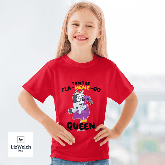 I'm A Fla-Meme-Go Queen Muffin Shirt (Black Text) - Kid Shirt (Sizes For 1-8 Years Old)