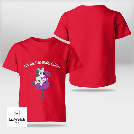 I'm Flamingo Queen Muffin (White Text) Shirt - Kid Shirt (Sizes For 1-8 Years Old)