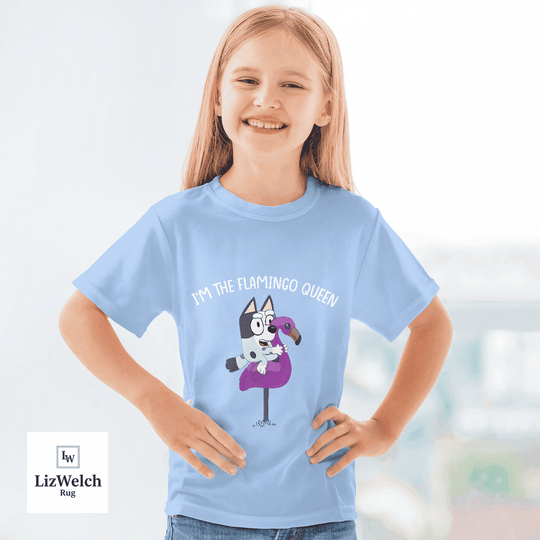 I'm Flamingo Queen Muffin (White Text) Shirt - Kid Shirt (Sizes For 1-8 Years Old)