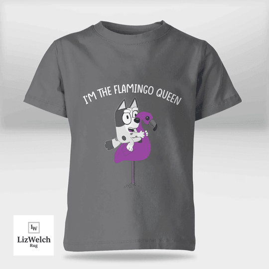 I'm Flamingo Queen Muffin (White Text) Shirt - Kid Shirt (Sizes For 1-8 Years Old)