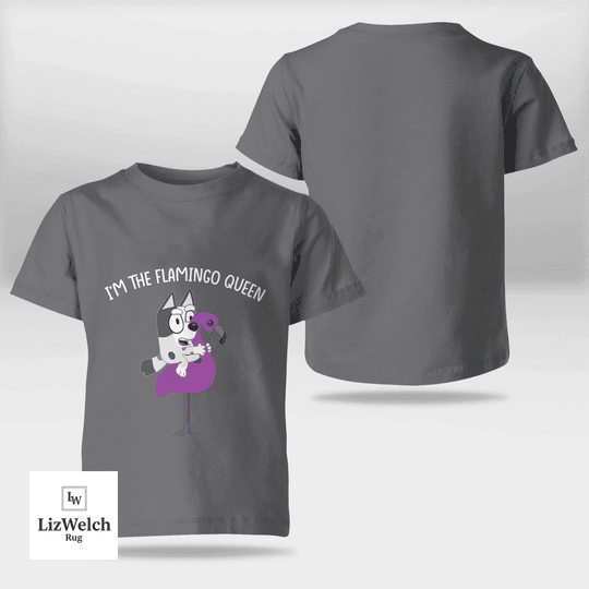 I'm Flamingo Queen Muffin (White Text) Shirt - Kid Shirt (Sizes For 1-8 Years Old)