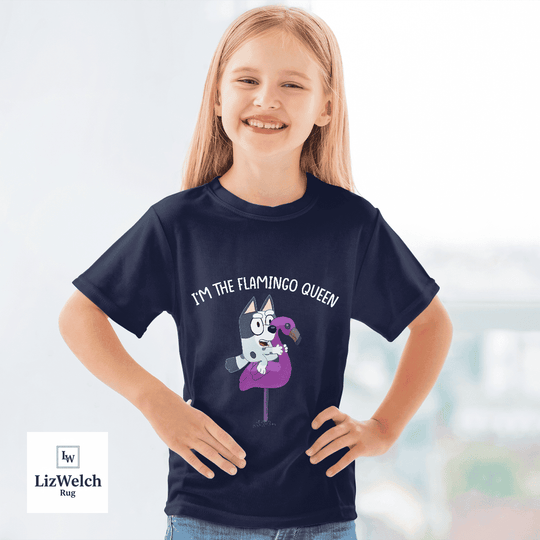I'm Flamingo Queen Muffin (White Text) Shirt - Kid Shirt (Sizes For 1-8 Years Old)