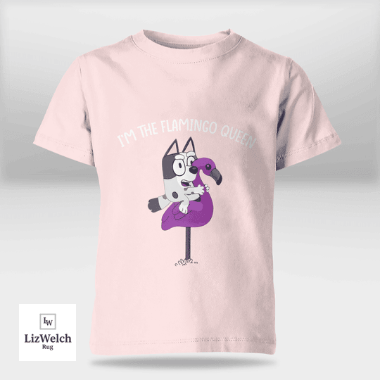 I'm Flamingo Queen Muffin (White Text) Shirt - Kid Shirt (Sizes For 1-8 Years Old)