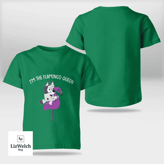 I'm Flamingo Queen Muffin (White Text) Shirt - Kid Shirt (Sizes For 1-8 Years Old)