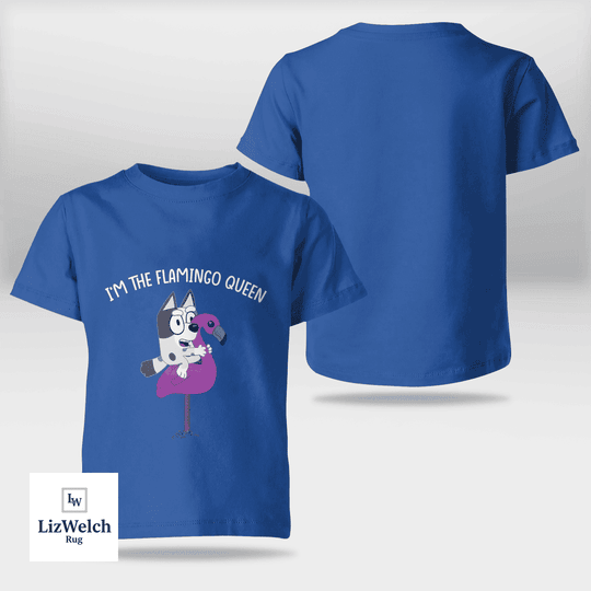 I'm Flamingo Queen Muffin (White Text) Shirt - Kid Shirt (Sizes For 1-8 Years Old)