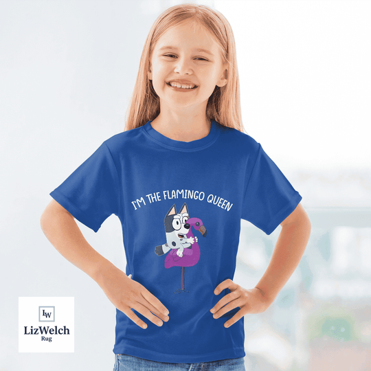 I'm Flamingo Queen Muffin (White Text) Shirt - Kid Shirt (Sizes For 1-8 Years Old)