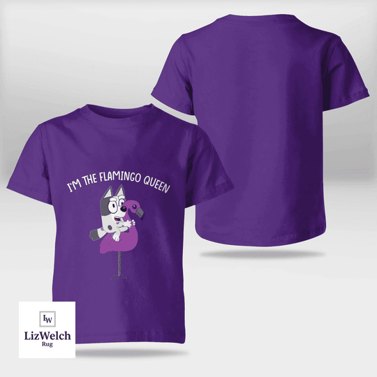 I'm Flamingo Queen Muffin (White Text) Shirt - Kid Shirt (Sizes For 1-8 Years Old)