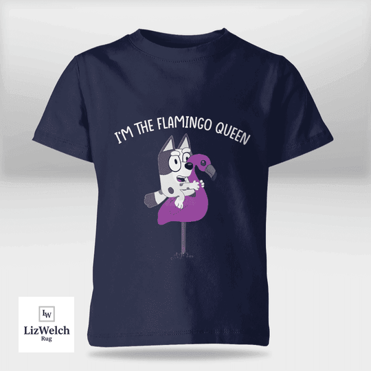 I'm Flamingo Queen Muffin (White Text) Shirt - Kid Shirt (Sizes For 1-8 Years Old)