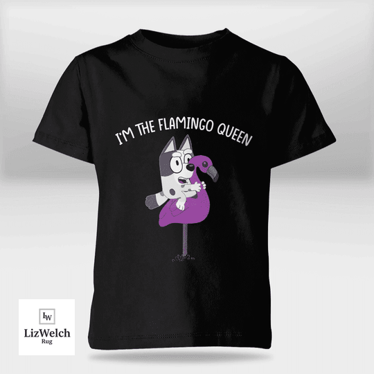 I'm Flamingo Queen Muffin (White Text) Shirt - Kid Shirt (Sizes For 1-8 Years Old)