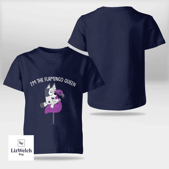 I'm Flamingo Queen Muffin (White Text) Shirt - Kid Shirt (Sizes For 1-8 Years Old)