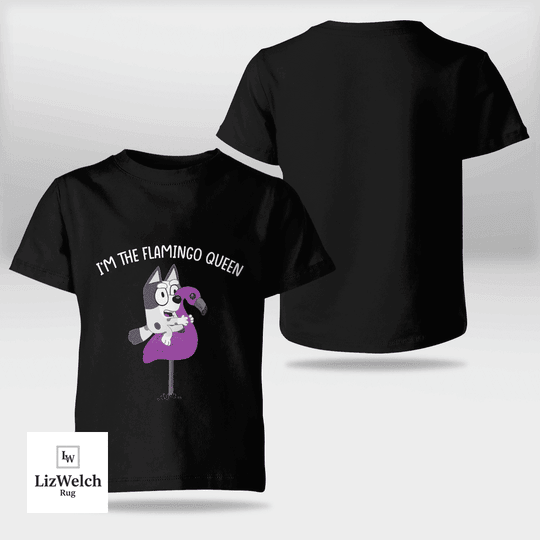 I'm Flamingo Queen Muffin (White Text) Shirt - Kid Shirt (Sizes For 1-8 Years Old)