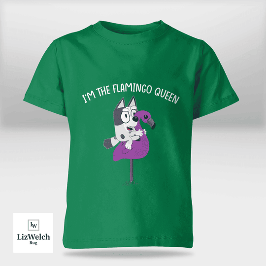 I'm Flamingo Queen Muffin (White Text) Shirt - Kid Shirt (Sizes For 1-8 Years Old)
