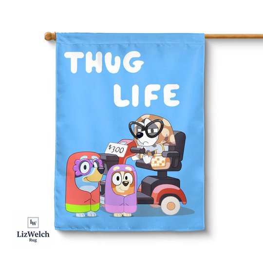 Thug Life Granny Mobile Garden Flag - DOUBLE-SIDED FLAGS