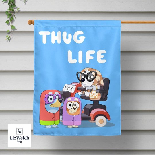 Thug Life Granny Mobile Garden Flag - DOUBLE-SIDED FLAGS