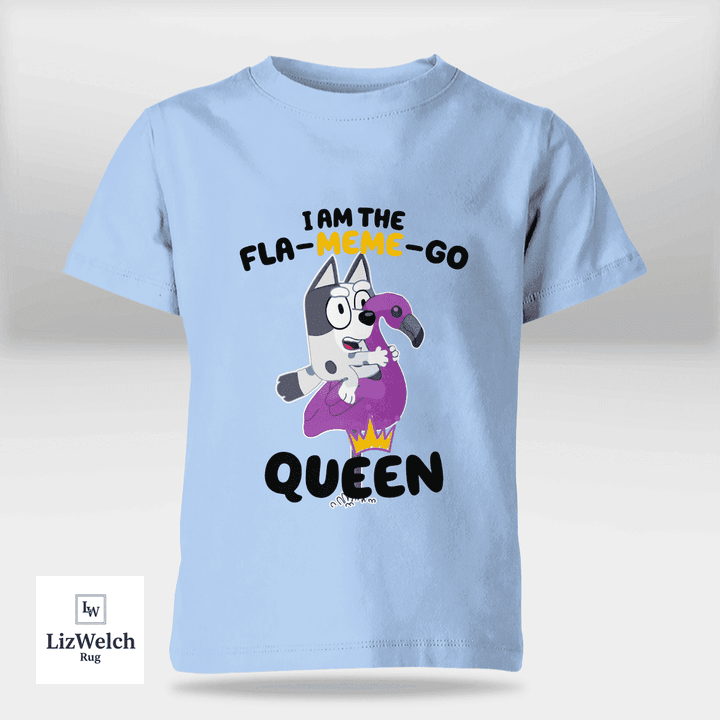 I'm A Fla-Meme-Go Queen Muffin Shirt (Black Text) - Kid Shirt (Sizes For 1-8 Years Old)
