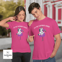 I'm The Flamingo Queen Shirt, Muffin Shirt (White Text) - Unisex Adult T-Shirt, Long Sleeve Tee, Sweatshirt, Hoodie