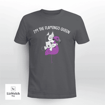 I'm The Flamingo Queen Shirt, Muffin Shirt (White Text) - Unisex Adult T-Shirt, Long Sleeve Tee, Sweatshirt, Hoodie