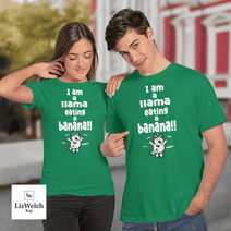 I am a Llama Eating a Banana Yum Yum Yum Shirt, Muffin Shirt - Unisex Adult T-Shirt, Long Sleeve Tee, Sweatshirt, Hoodie